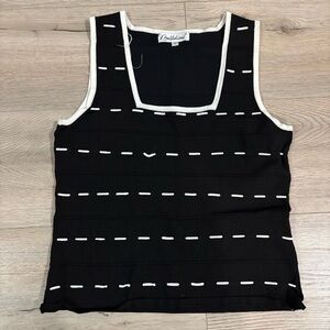 Belldini Black Tank Top with White Accents